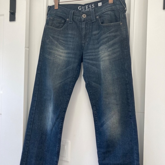 GUESS Jeans Rebel Straight Leg Dark Blue Denim Size 31 x 32 - Picture 4 of 14